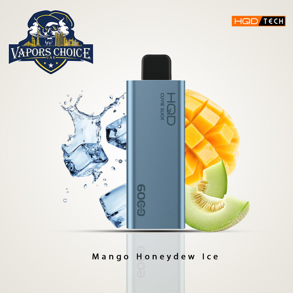 HQD CUVIE SLICK (50mg & 0mg) 6000 PUFFS - DISPOSABLE VAPE Mango Honeydew Ice UAE Al Ain & Ajman